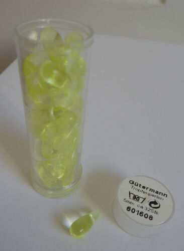 Tube of Gutermann Large Tear Drop GlassBeads 12x5mm -Choose Colour from the List - Picture 35 of 36