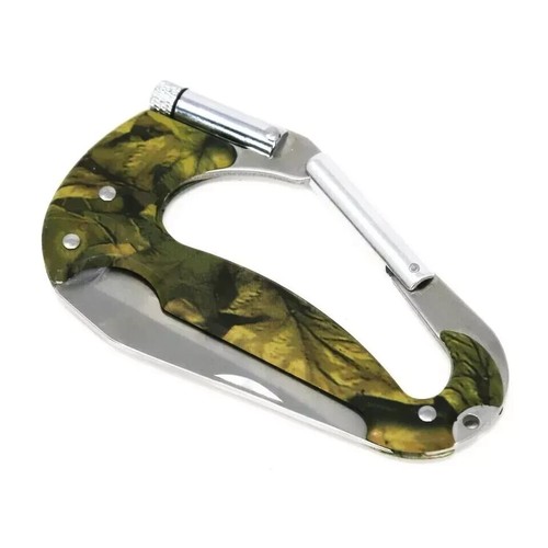 Couteau mousqueton chasseur aventure extérieur multi outil avec lampe de poche 4 po, 20 pièces - Photo 3/9