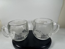Vintage Nescaf&eacute; Glass Globe Mug & Creamer Set Made in Japan Colonial Cupboard