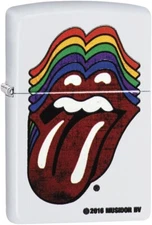 Zippo Rolling  Stone Tongue White Matte 29315