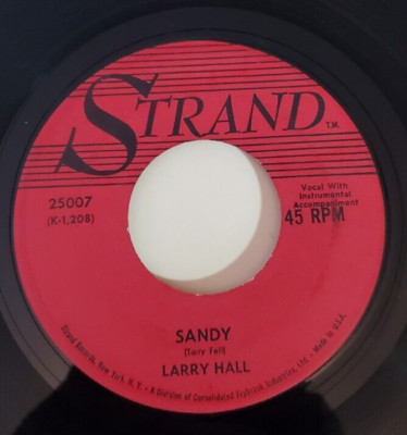 Larry Hall   SANDY   (GREAT ROCK N ROLL 45) #25007 PLAYS VG+ TO VG++