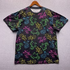 Nickelodeon Rugrats T Shirt Mens M Colorful All Over Neon TV Cartoon AOP Graphic