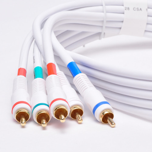 5-RCA Component Video/Audio Coaxial Cable RG-59/U for HDTV DVD White 3Ft - 25Ft - Picture 2 of 3