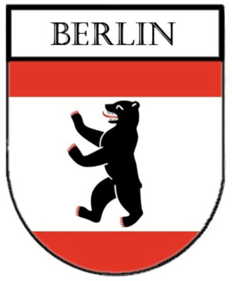 2 Stk. Aufkleber - Sticker - Wappen - Bundesland Berlin - 50x65 mm