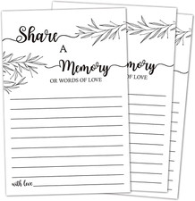 Share a Memory Card, Memorial Cards for Celebration of Life, Funeral Guest , Adv