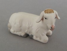 Schaf liegend 2,9cm hoch für Figuren Größe 9cm - 10cm Holz bemalt PM