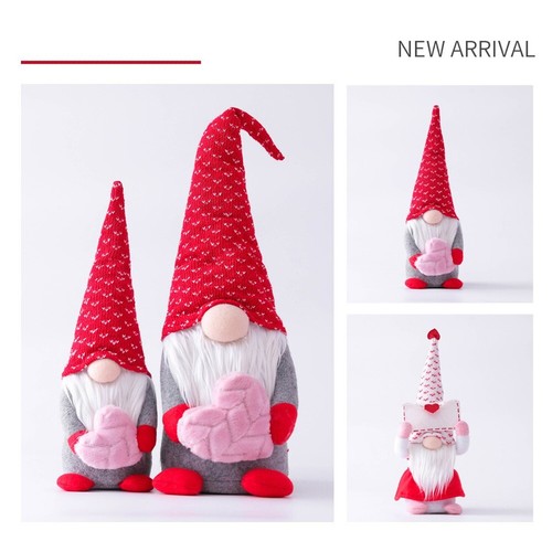 Plush Gnome Doll LOVE Heart Cute Faceless Doll Toy Festive Holiday Ornament Deco - Picture 7 of 18
