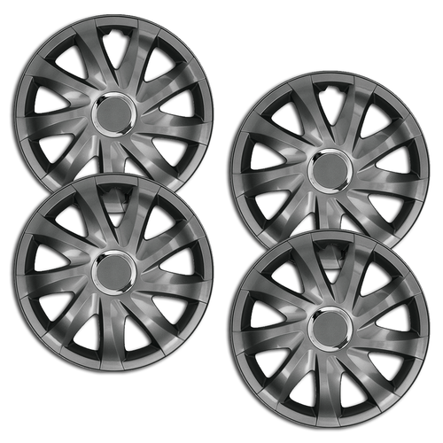 Set 4 copricerchi 16'' Blade argento opaco/carbon texture antracite