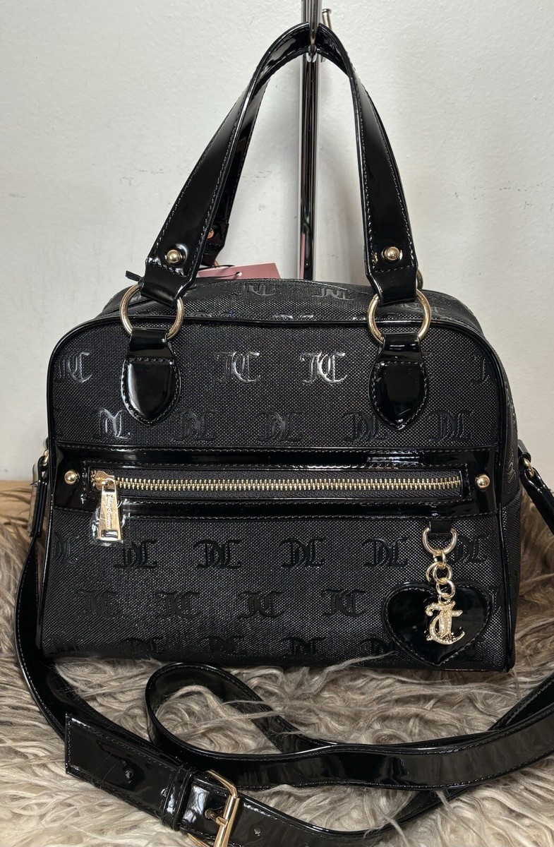 JUICY COUTURE バッグ ブラック 7137 Juicy Couture Liquorice Black Satchel Bag Purse Ruffle Run