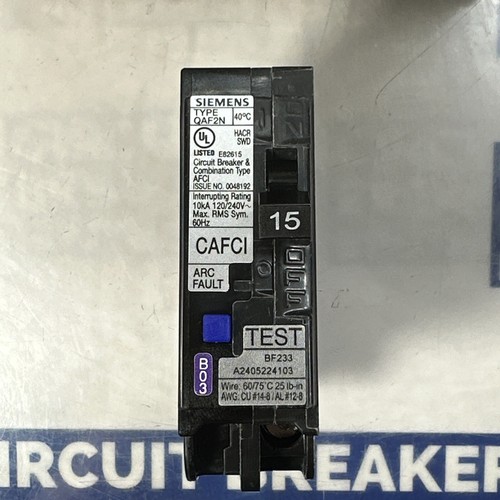 10 PACK SIEMENS QA115AFCN 15 AMP PLUG-ON NEUTRAL ARC FAULT AFCI CIRCUIT BREAKERS - Picture 4 of 8