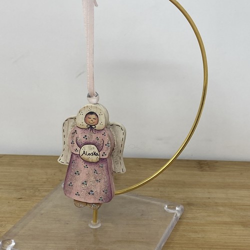 Alaska Eskimo Angel Ornament Handmade Fish Creek Company Alaskan Wood Signed - Picture 3 of 10
