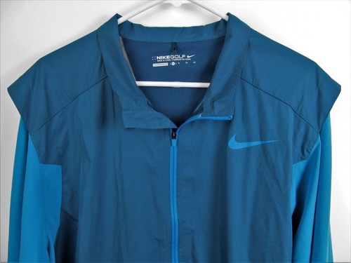 Nike Golf Hyperadapt Shied Windbreaker Mens XL Blue Color Block Half Zip - Picture 2 of 10