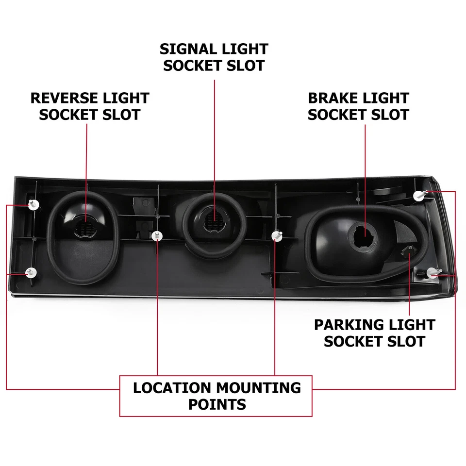 HECASA para Ford Mustang 1987-1993 lanternas traseiras lâmpadas de freio com lâmpadas fumê DOT/SAE - Imagem 3 de 4