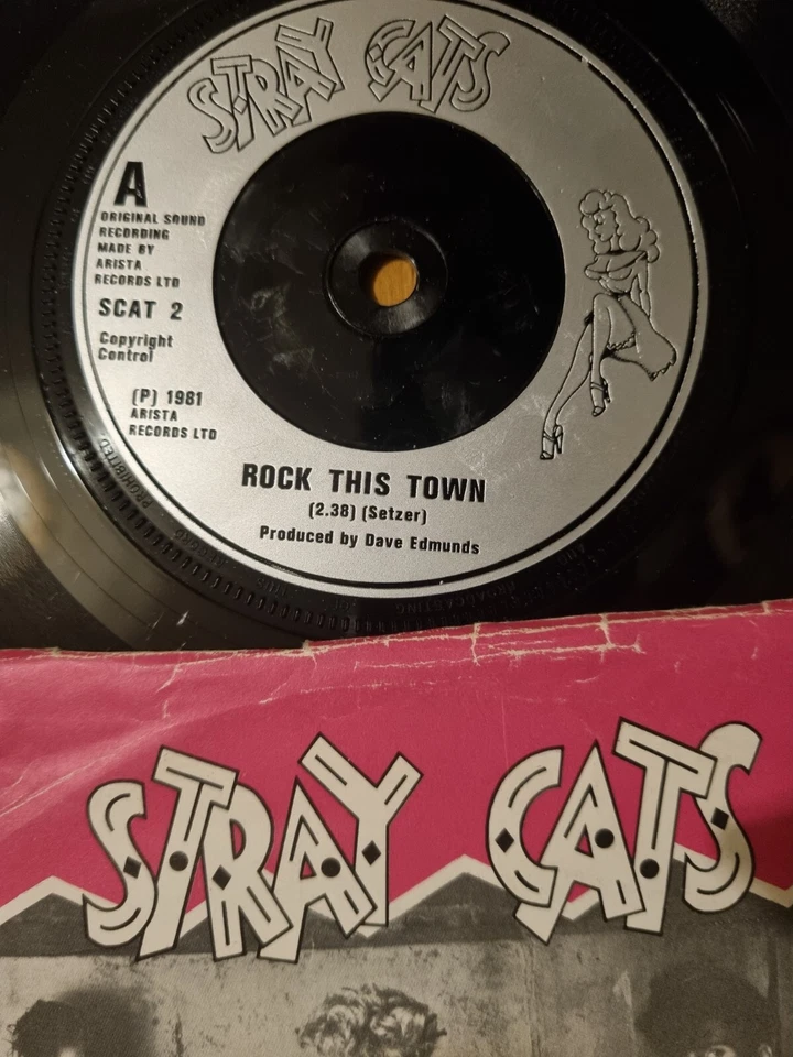 STRAY CATS - ROCK THIS TOWN CAN'T HURRY LOVE BRIAN SETZER ROCKABILLY 7" Foto 2 de 3