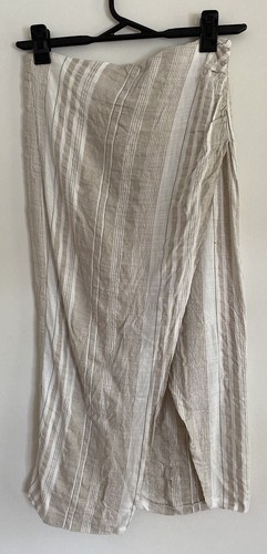 Womens Zara Beige Cream Long Wrap Skirt 1/2 Zip Medium