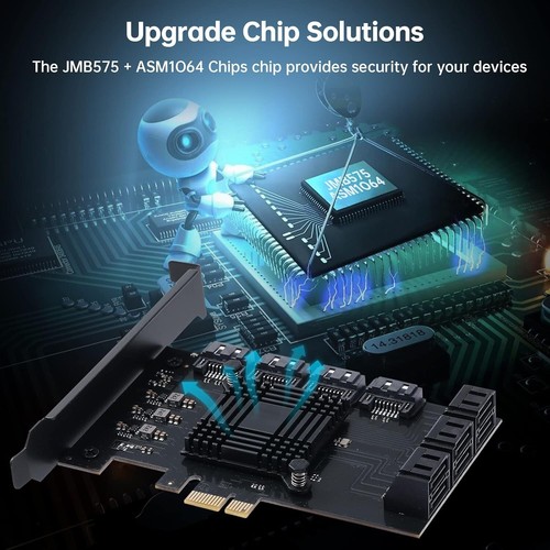 Versatile PCI-E SATA 3.0 Expansion Card - 10 Ports for SSD/HDD Connectivity - Picture 5 of 9