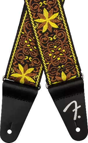 Genuine Fender 2" Pasadena Woven Guitar Strap, Yellow Wallflower