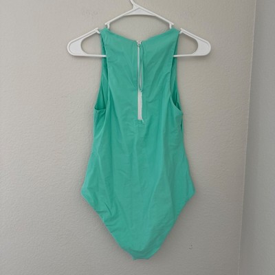 Acne Studios One Piece Swimsuit Face Logo Graphic Print Mint Color 