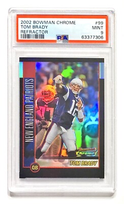 2002 Bowman Chrome TOM BRADY #10/500 Refractor PSA 9 Mint