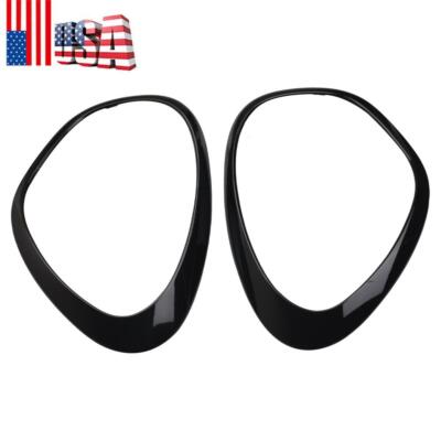 Pair Headlight Trim Ring Bezel Black For MINI R60 Cooper Countryman 2011-2016