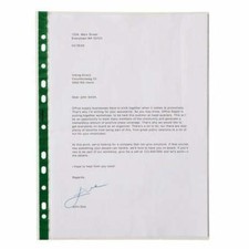100 Pack Green Punched Pocket Top-Opening Heavy Duty 60 Micron A4 Glass Clear