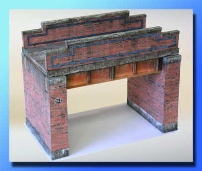 Eisenbahnbrücke im Maßstab 7 mm, Kartenbausatz, ideal für Spur O Züge, Straßenbahnen, Wagen 1:43