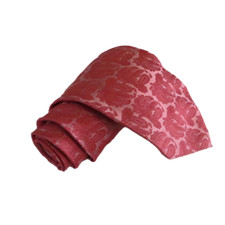 Vesuvio Napoli Paisley Pink Metallic Silver Men Tie