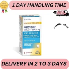 Glenmark Maximum Strength Famotidine Tablets 20 Mg, Acid Reducer for Heartburn ⭐