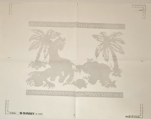 Vintage 1993 "Jungle Splash Birth Record" Open Pack SUNSET Stamped Cross Stitch - Bild 3 von 19