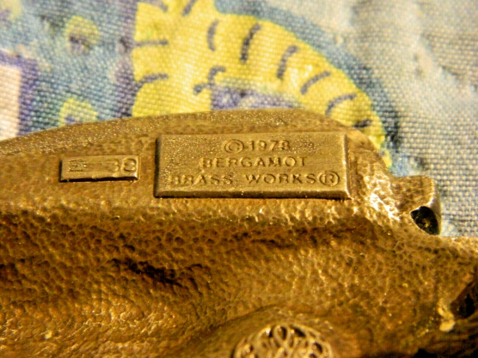 1978 Bergamot Brass Works E38 Belt Buckle Gem