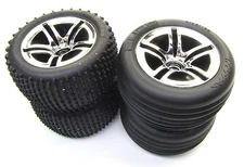 Fits Nitro RUSTLER (44096-3) - TIRES & WHEELS (Factory Glued Set of 4 Traxxas 