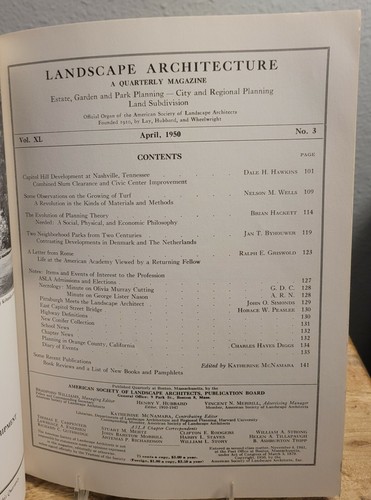 Landscape Architecture Vol XL April, 1950 No. 3 - Picture 3 of 4