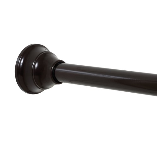 Wave Finial No Rust 43” to 72” Adjustable Tension Shower Curtain Rod, Bronze - Picture 5 of 7