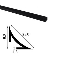 PVC Scotia Trim 1m Black, White Durable Moulding – 12.5mm 25mm 50mm Edge Strip