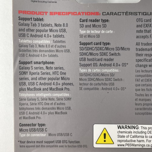 Stealth Cam STC-SDCRAND Micro USB OTG Memory Card Reader for Android Devices NEW - Picture 7 of 9