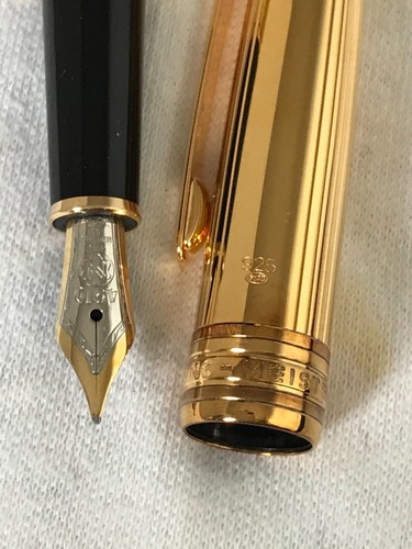 Montblanc Meisterstuck Classic Solitaire Vermeil 144 Pinstripe FP 18K M Nib-Mint - 第 3/11 張圖片