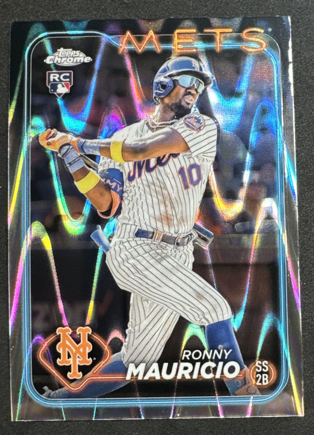 2024 Topps Chrome Ronny Mauricio (RC) RayWave REFRACTOR #28 Rookie New York Mets