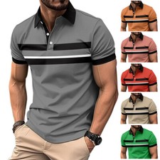 Men's Short Sleeve Slim Fit Polo Shirts Business Shirts Casual Golf Shirt