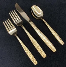 Americana Golden Heritage Scroll Gold Electroplate Flatware International Silver