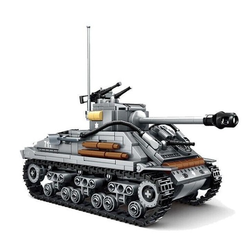 Military US Sherman M4 Tank Building Blocks WW2 Tank City Soldier Weapon Action - Picture 2 of 6
