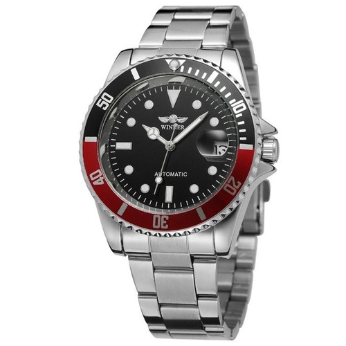 Winner Automatic Mechanical Men's Skeleton Back Wrist Watch Date Stainless Steel - Picture 5 of 19
