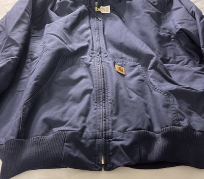 New Carhartt 376-20 Men's XL-LARGE RG Navy Blue Hooded Cloth Lined