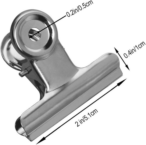 20 Pack Large Metal Hinge Clips, 2 Inch Bull Binder Paper Clips Clamps File - Picture 3 of 8
