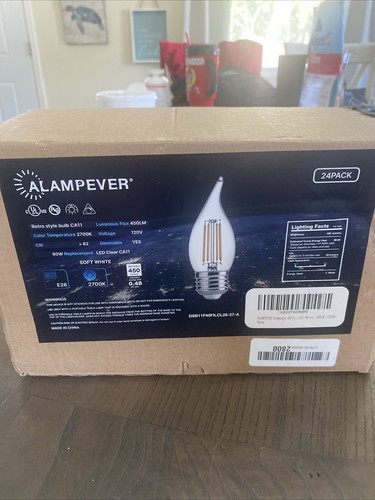 Alampever Dimmable 24 pack CA11 LED Light Bulbs 2700K 450LM 120V Soft White - Picture 2 of 2