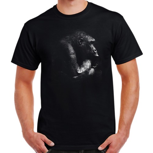 Gorilla Portrait T-Shirt Birthday Gift - Picture 1 of 2