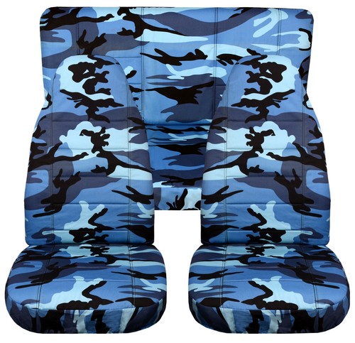 Juego completo de fundas de asiento de coche delanteras + traseras urbanas camuflaje azul para 1989-1998Geo Tracker - Imagen 9 de 9