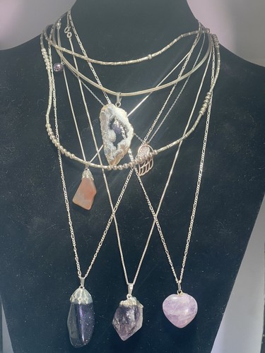 Sterling Silver Necklace Job Lot 14 Pc Jewelry Set