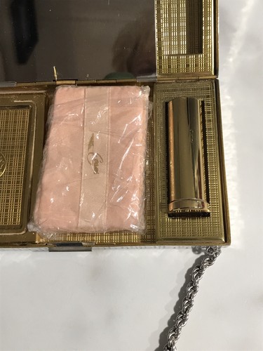 Vtg Evans Minaudiere Starburst Compact Evening Bag W/Accessories 2 Tone - Picture 5 of 15