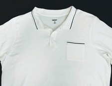 KingSize 4XLT White Blue Trim Polo Shirt  B25