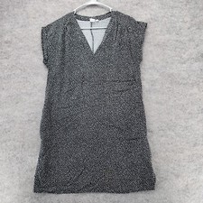 GAP Dress Womens Small V Neck Short Sleeve Black Polka Dot